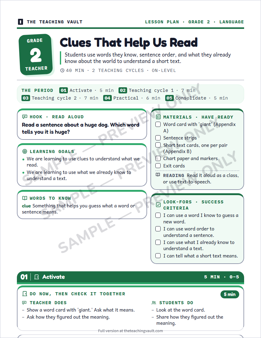 Sample preview: lesson plan page (watermarked, low-resolution)