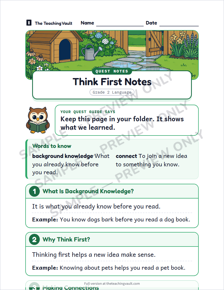 Sample handout page