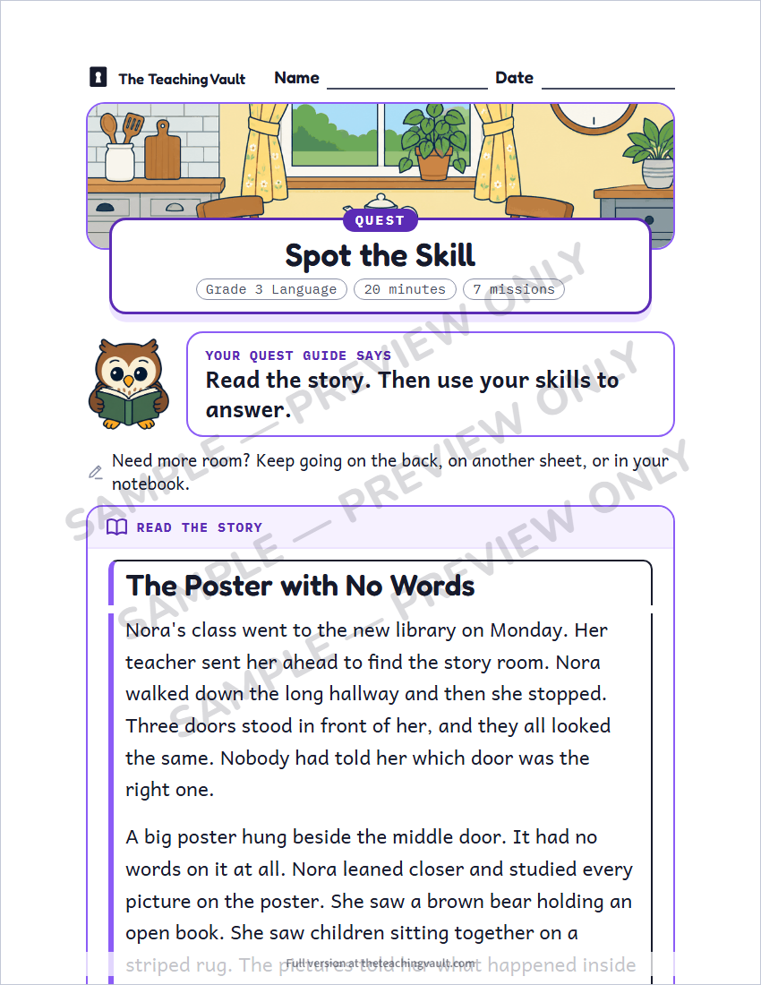 Sample worksheet page