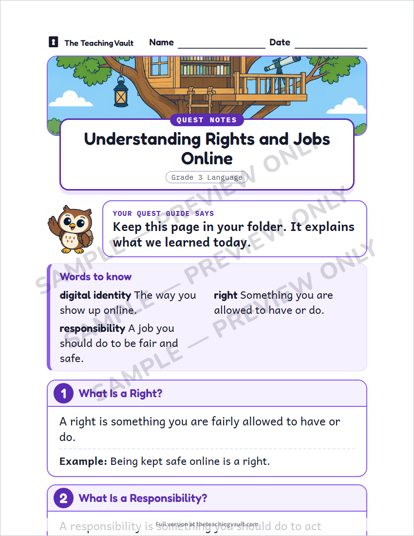 Sample handout page