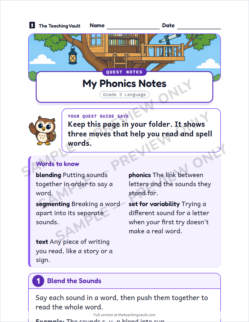 Sample handout page
