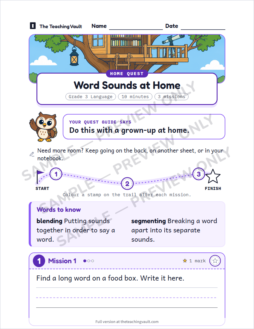 Sample homework page