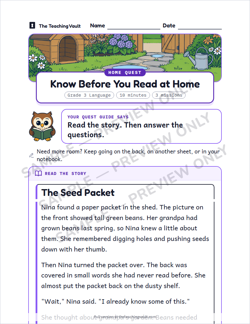 Sample homework page