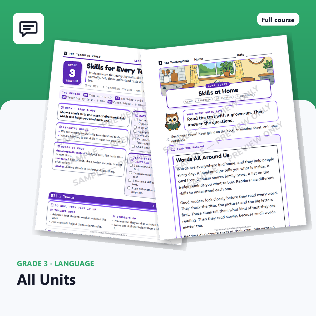 Grade 3 Language — All Units cover