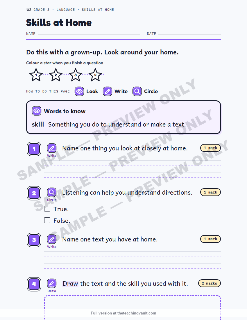 Sample homework page