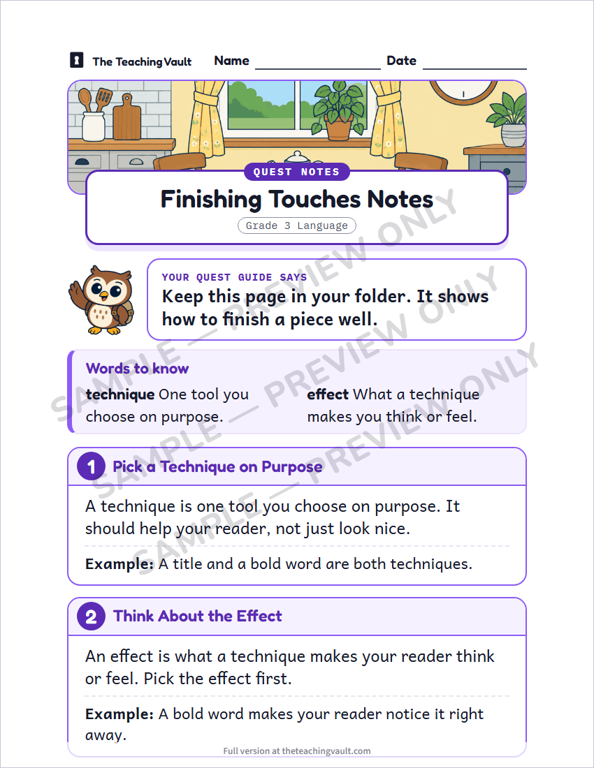 Sample handout page