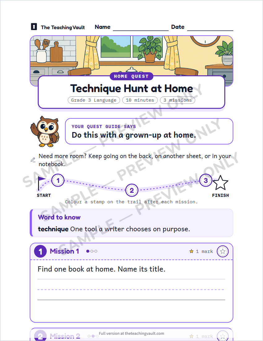 Sample homework page