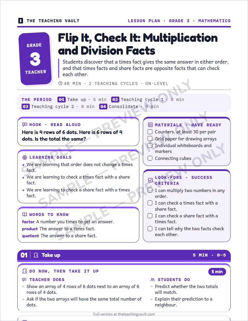 Sample preview: lesson plan page (watermarked, low-resolution)