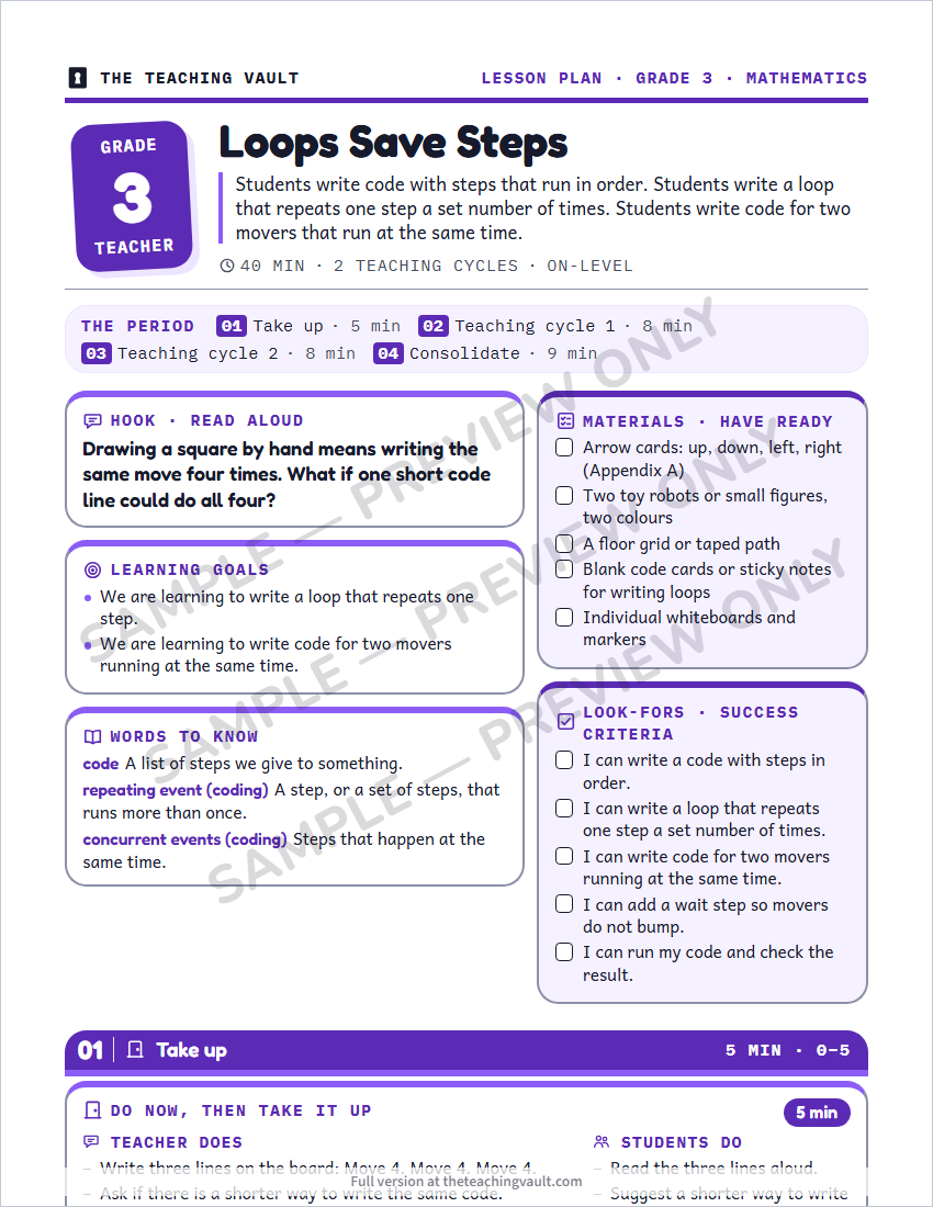 Sample preview: lesson plan page (watermarked, low-resolution)