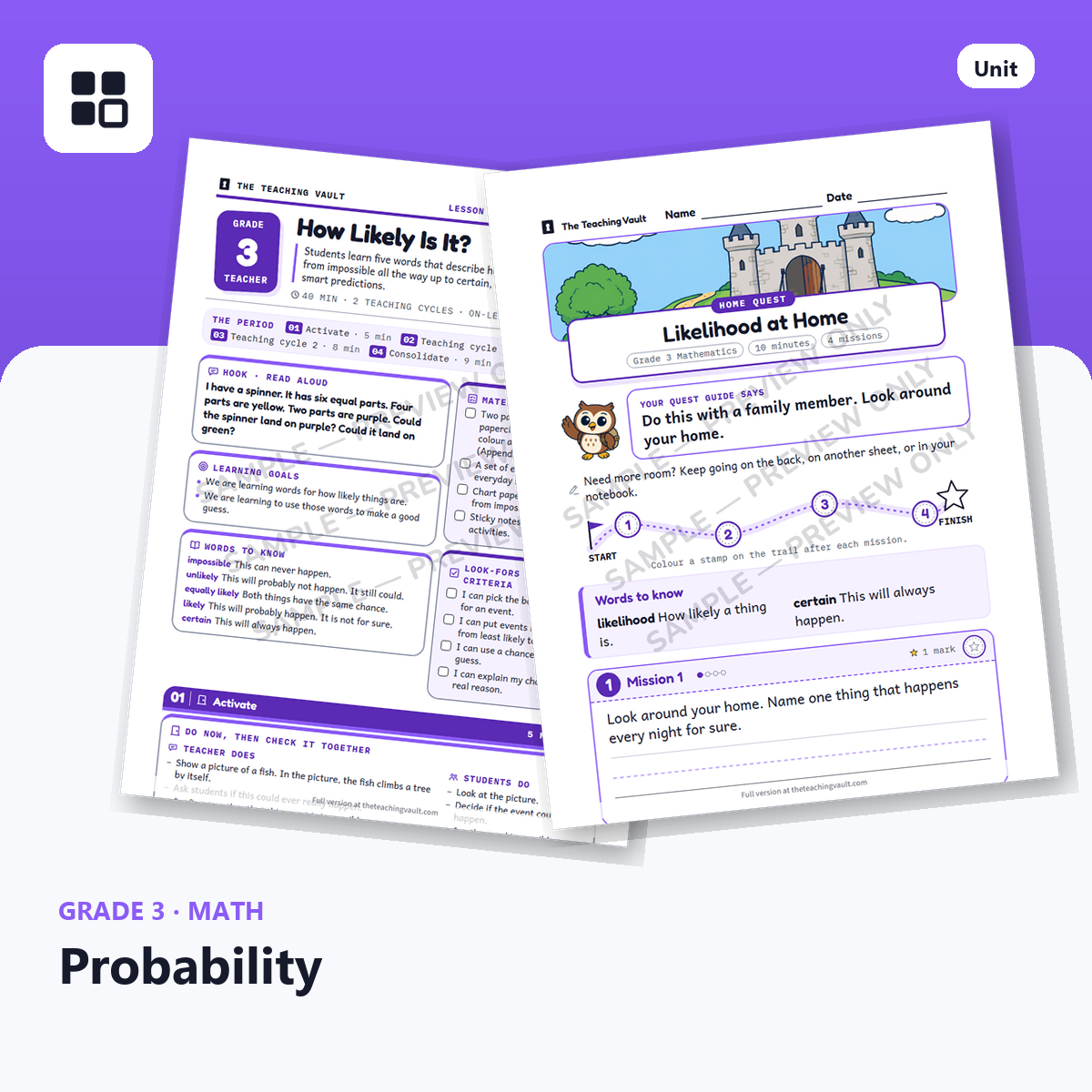 Grade 3 Probability cover