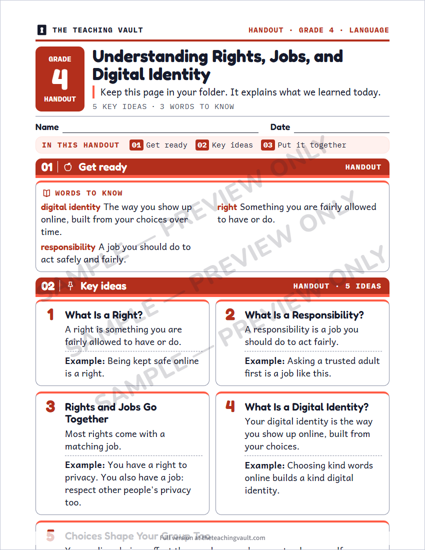 Sample handout page