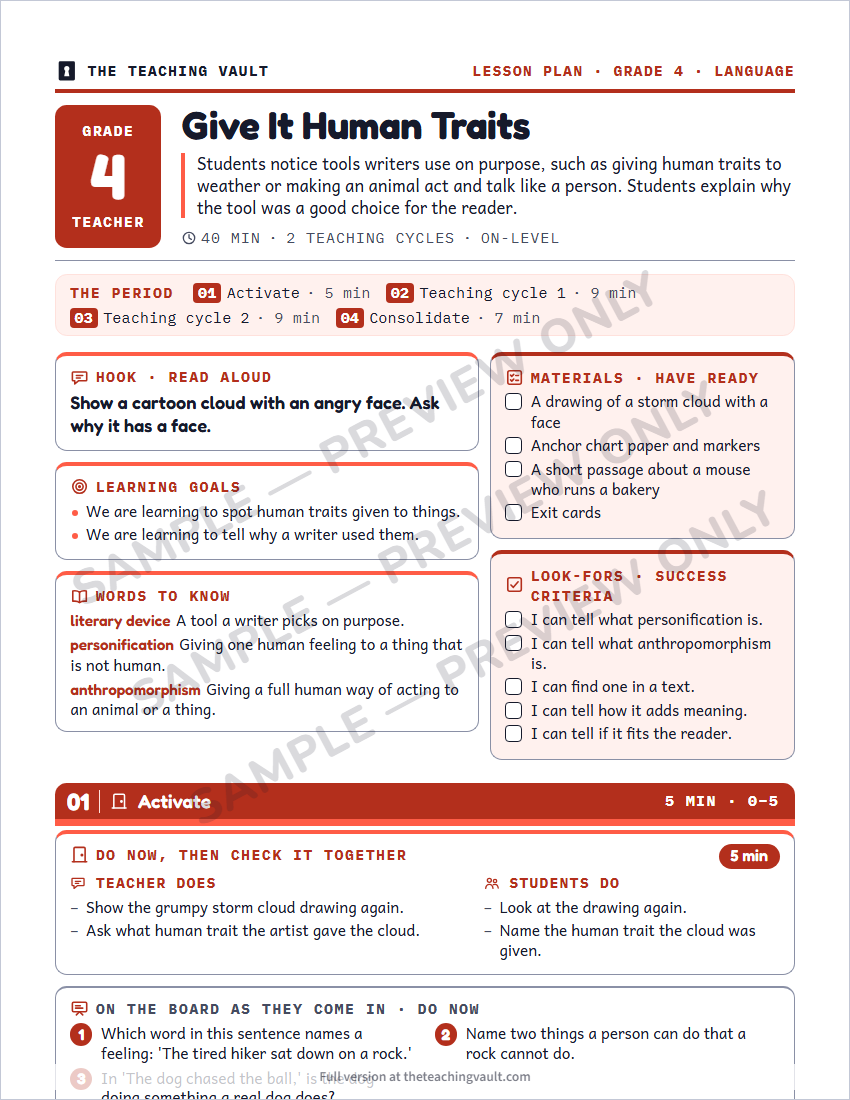 Sample preview: lesson plan page (watermarked, low-resolution)