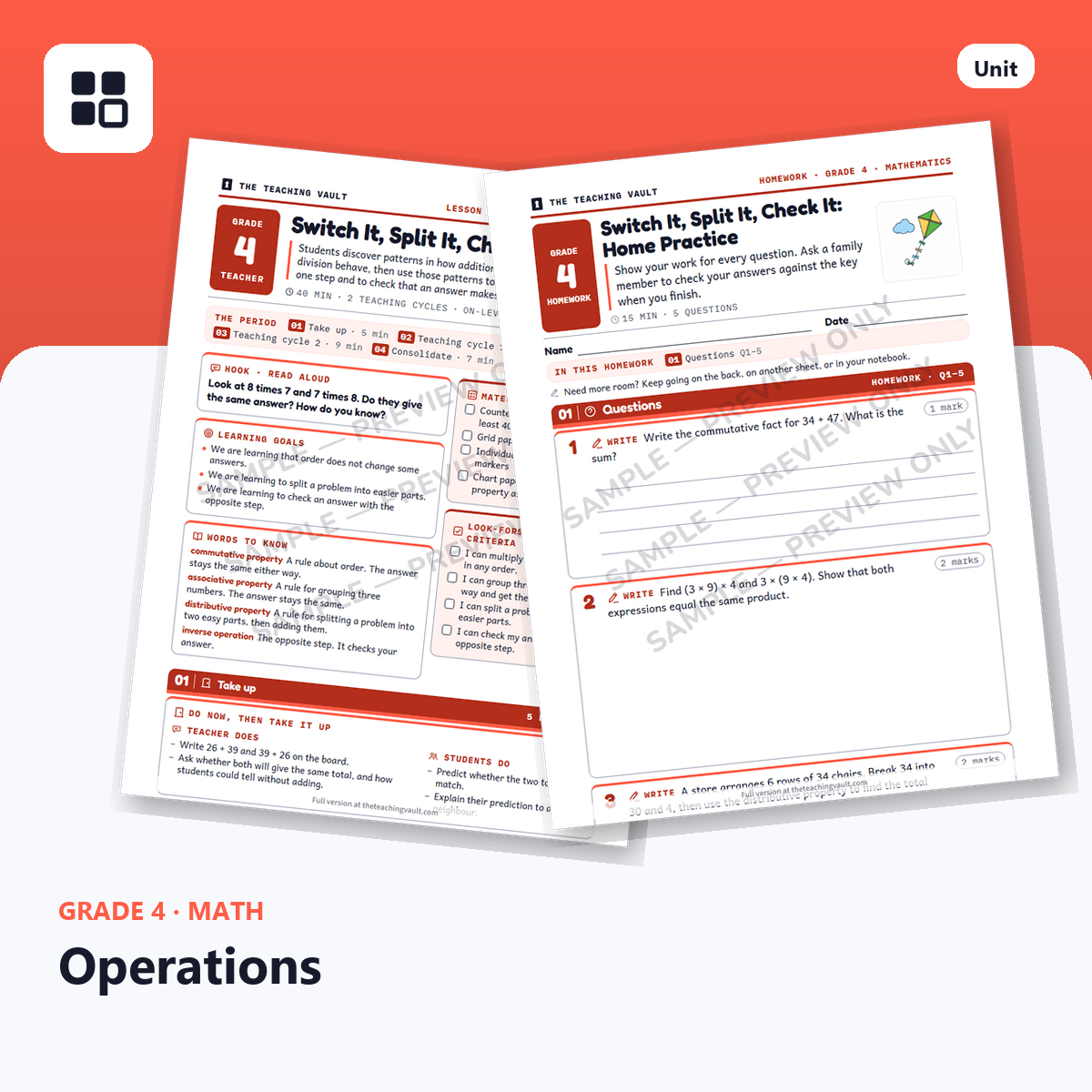 Grade 4 Operations cover
