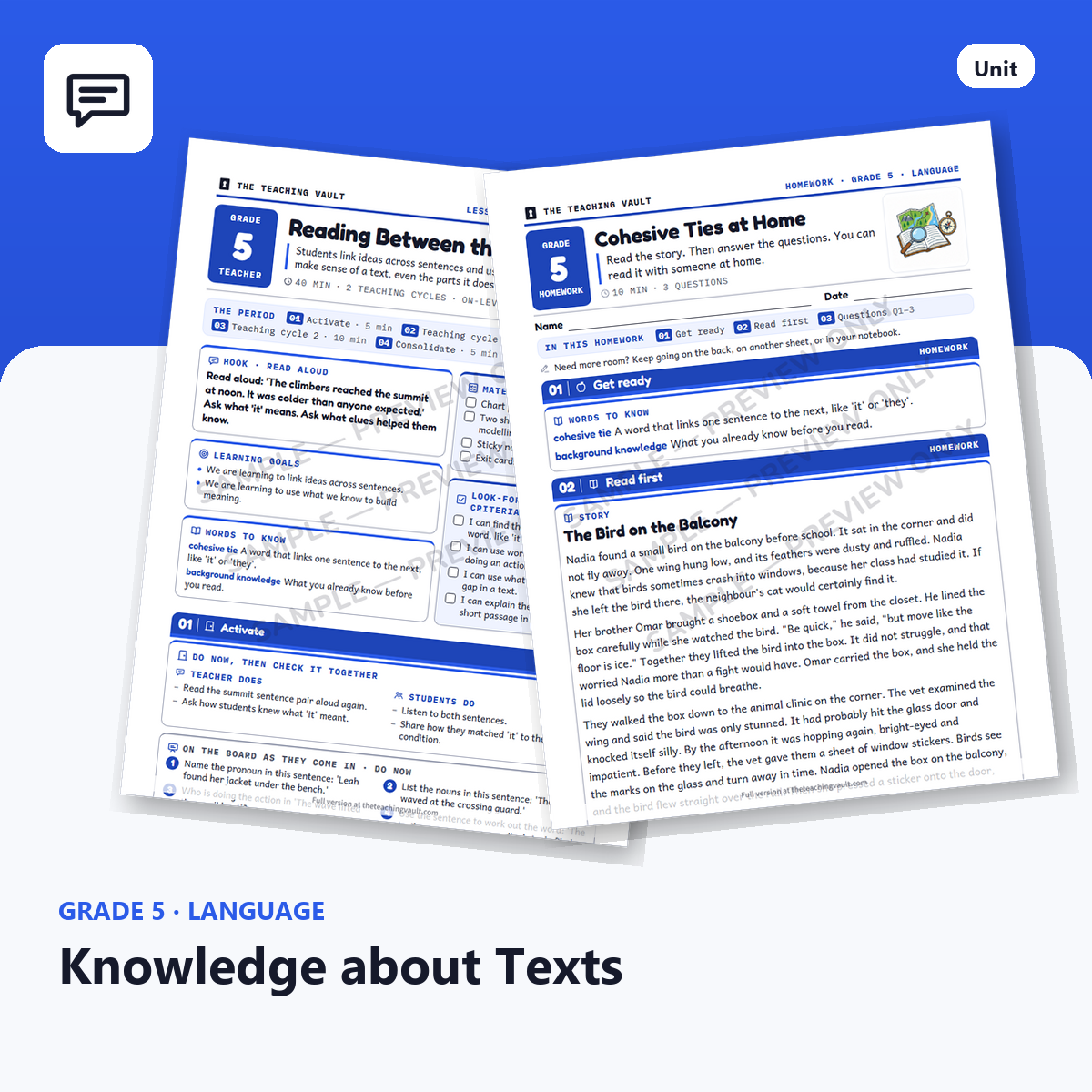 Grade 5 Knowledge About Texts cover