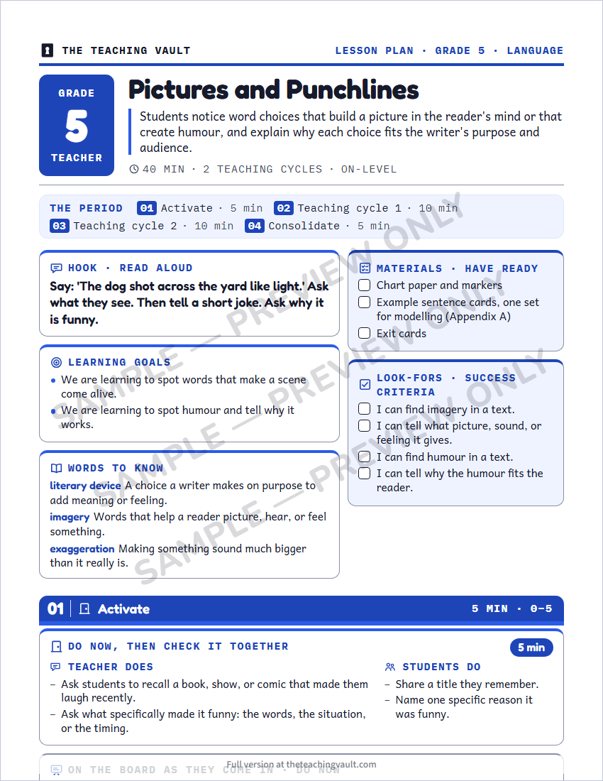 Sample preview: lesson plan page (watermarked, low-resolution)