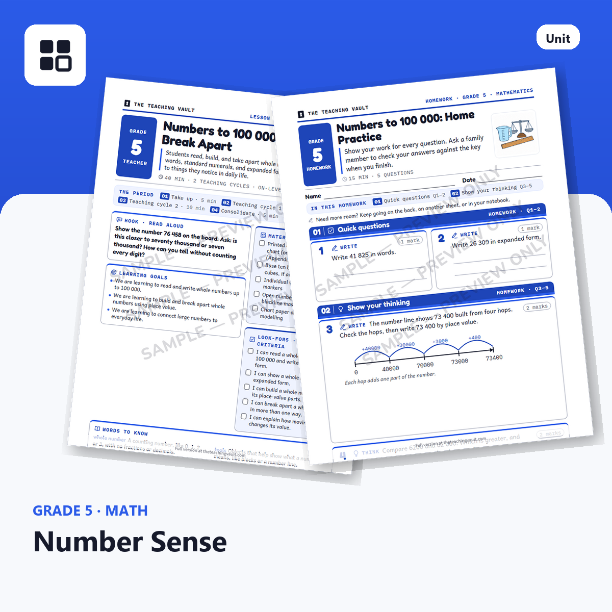 Grade 5 Number Sense cover