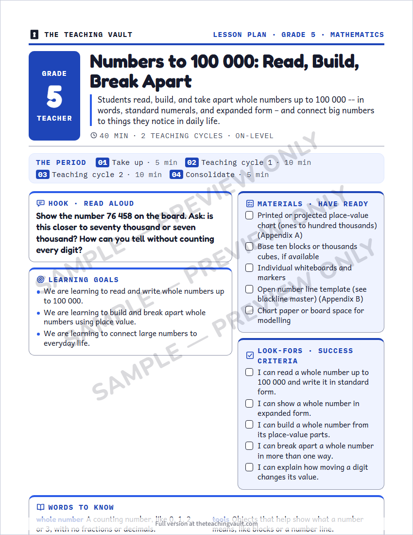 Sample preview: lesson plan page (watermarked, low-resolution)
