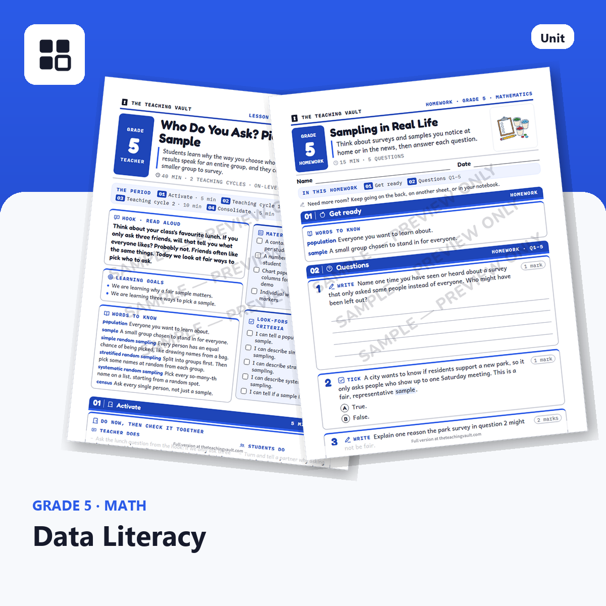 Grade 5 Data Literacy cover