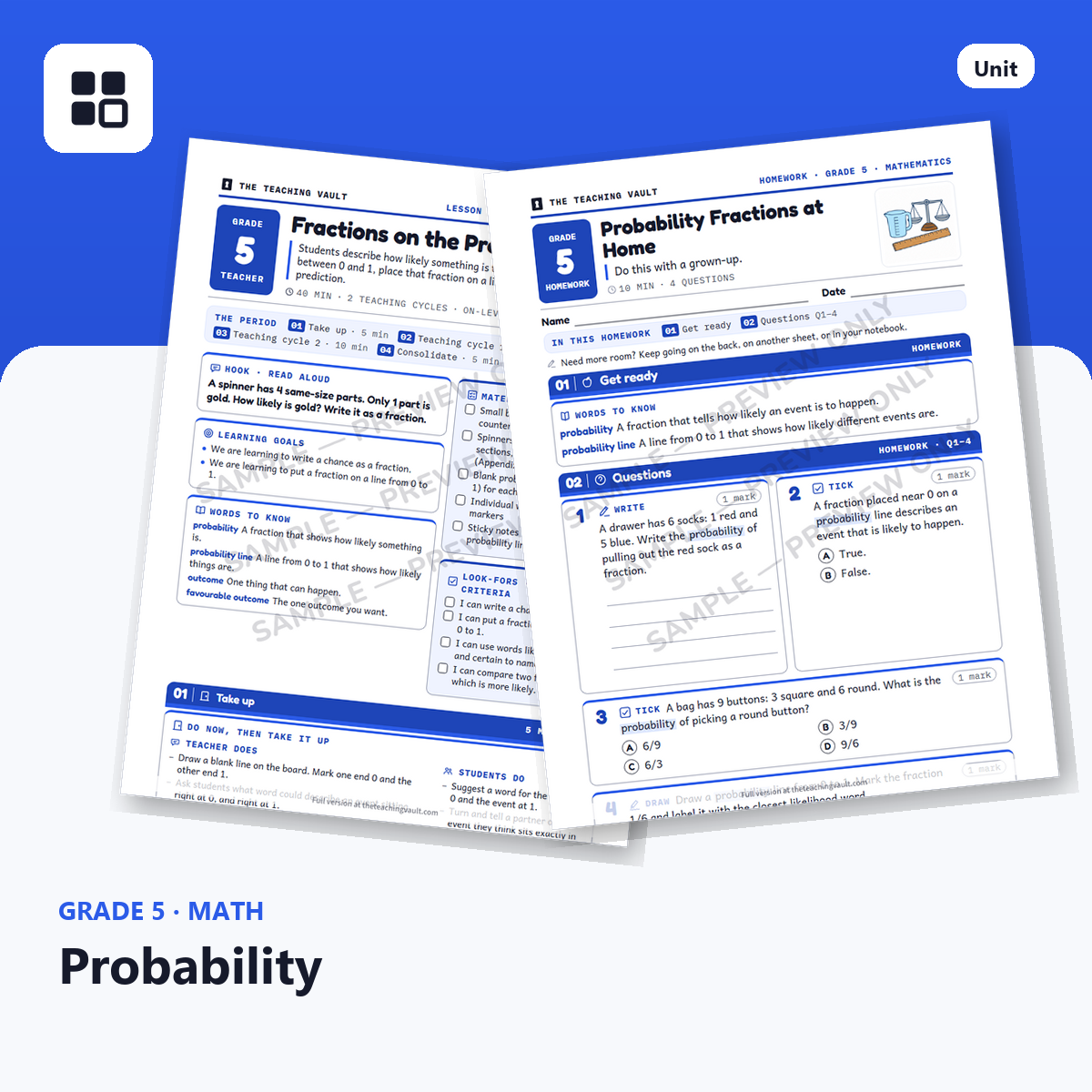 Grade 5 Probability cover