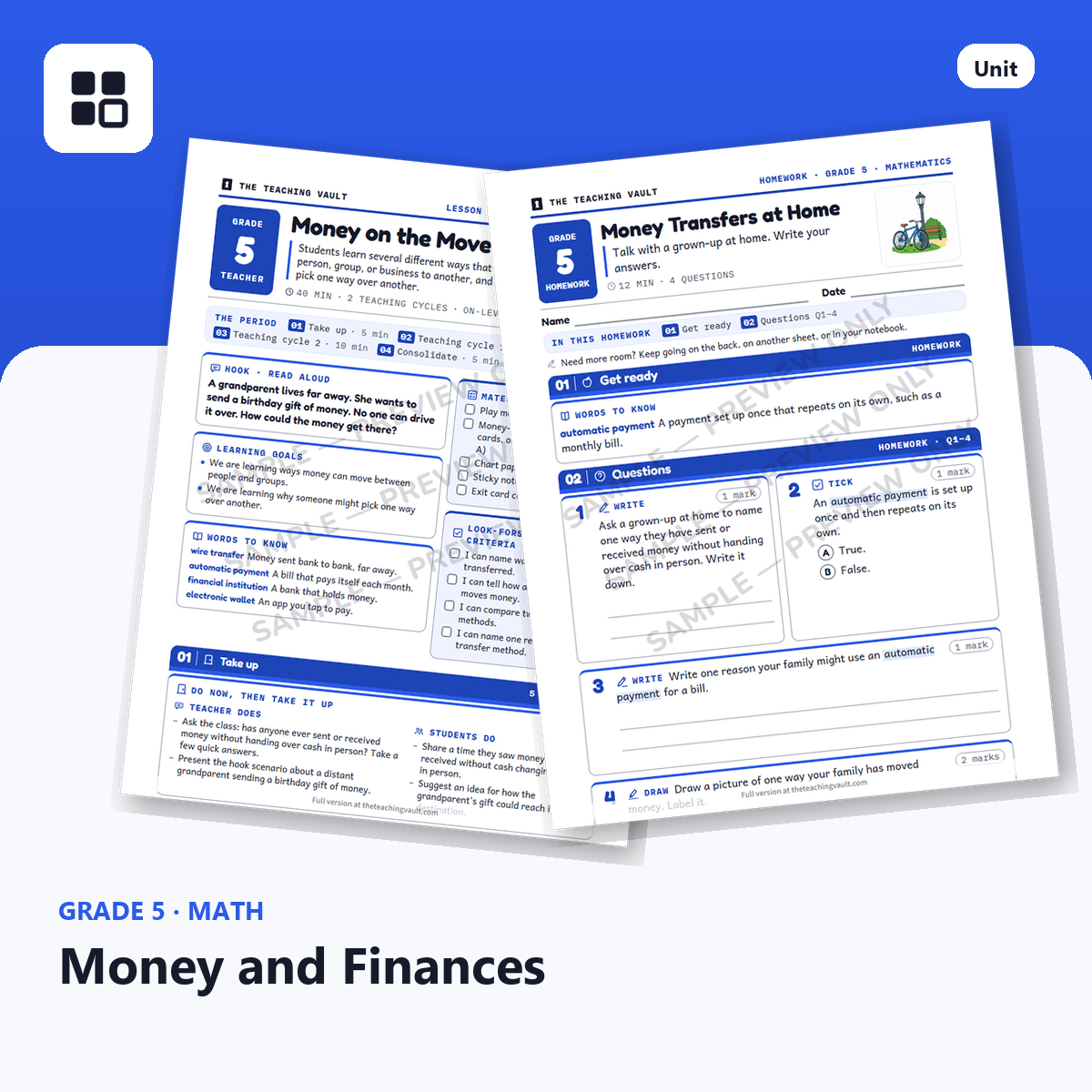 Grade 5 Money cover