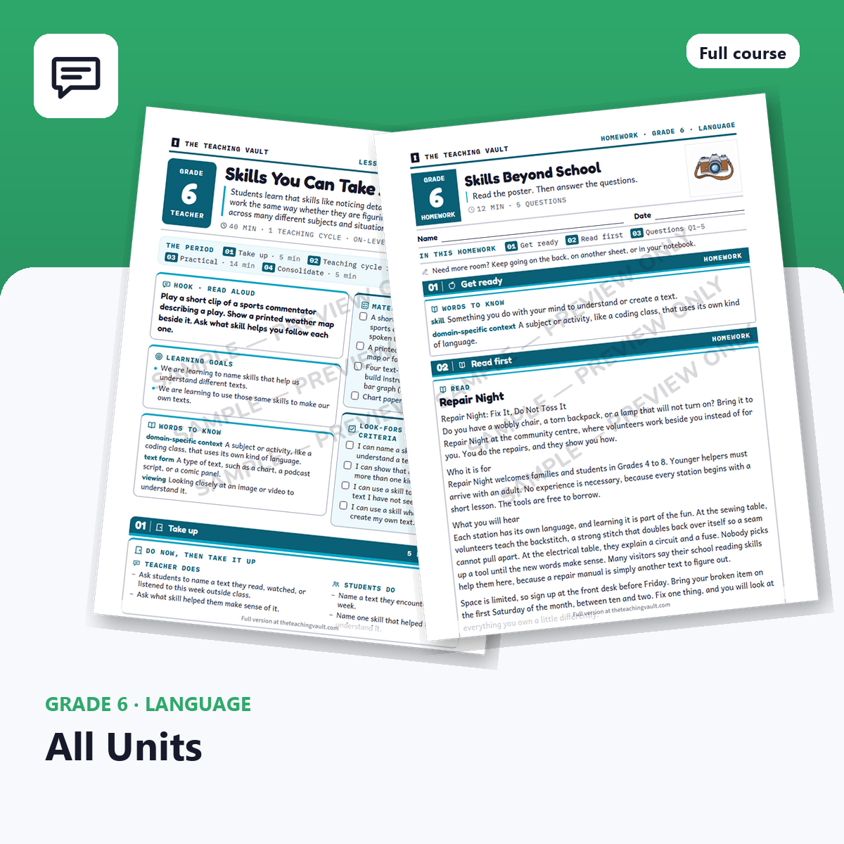 Grade 6 Language — All Units (12 of 12) cover