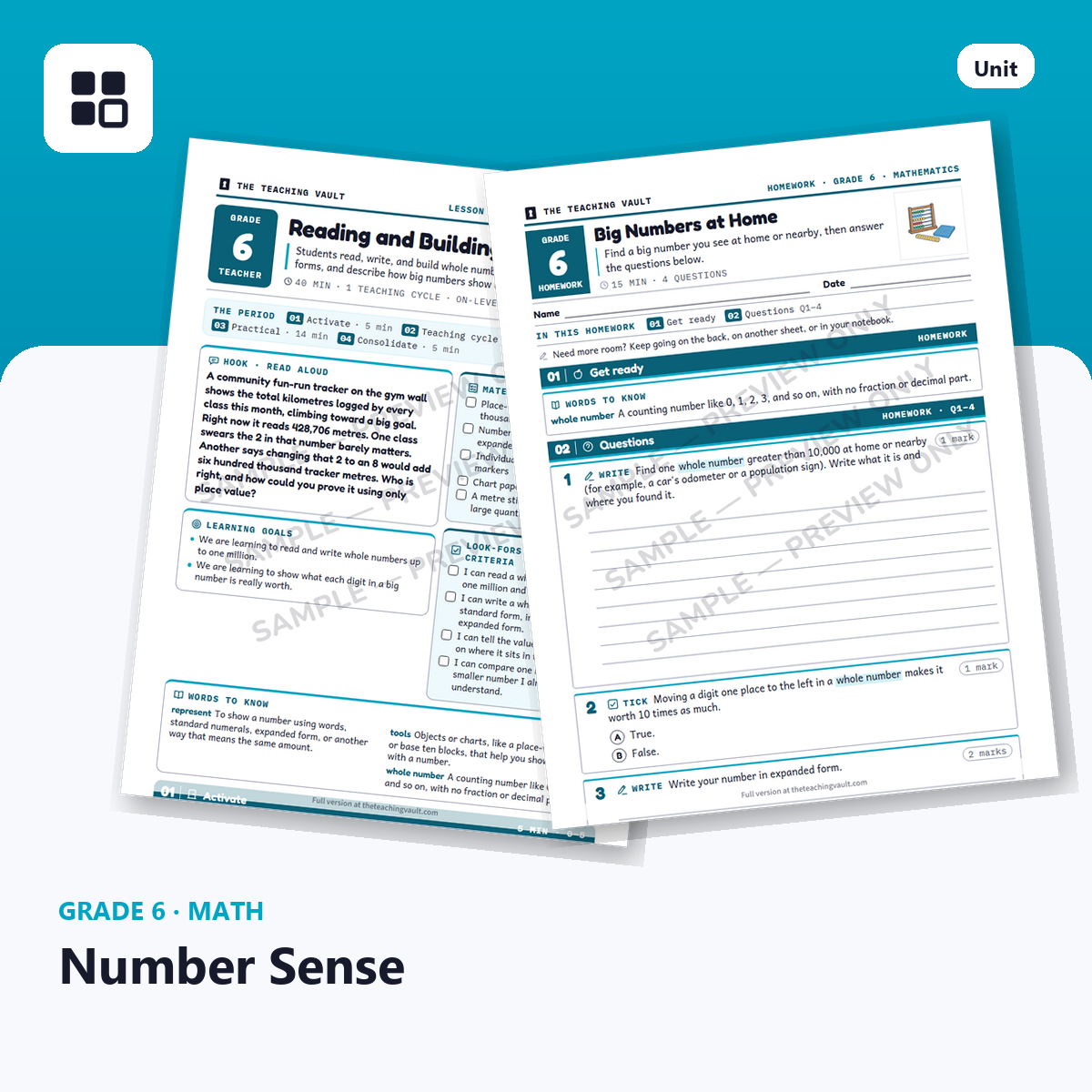 Grade 6 Number Sense cover