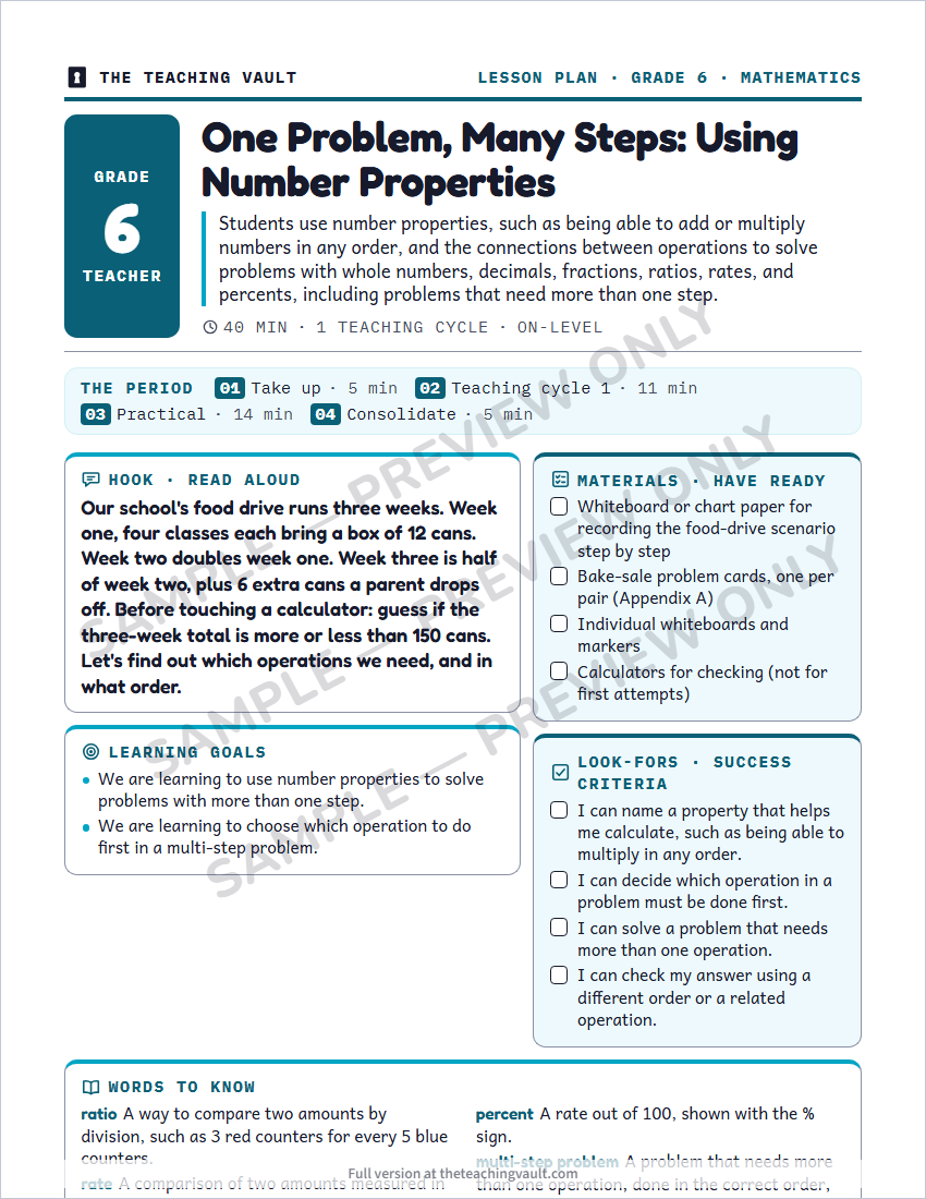 Sample preview: lesson plan page (watermarked, low-resolution)