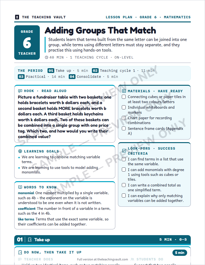 Sample preview: lesson plan page (watermarked, low-resolution)