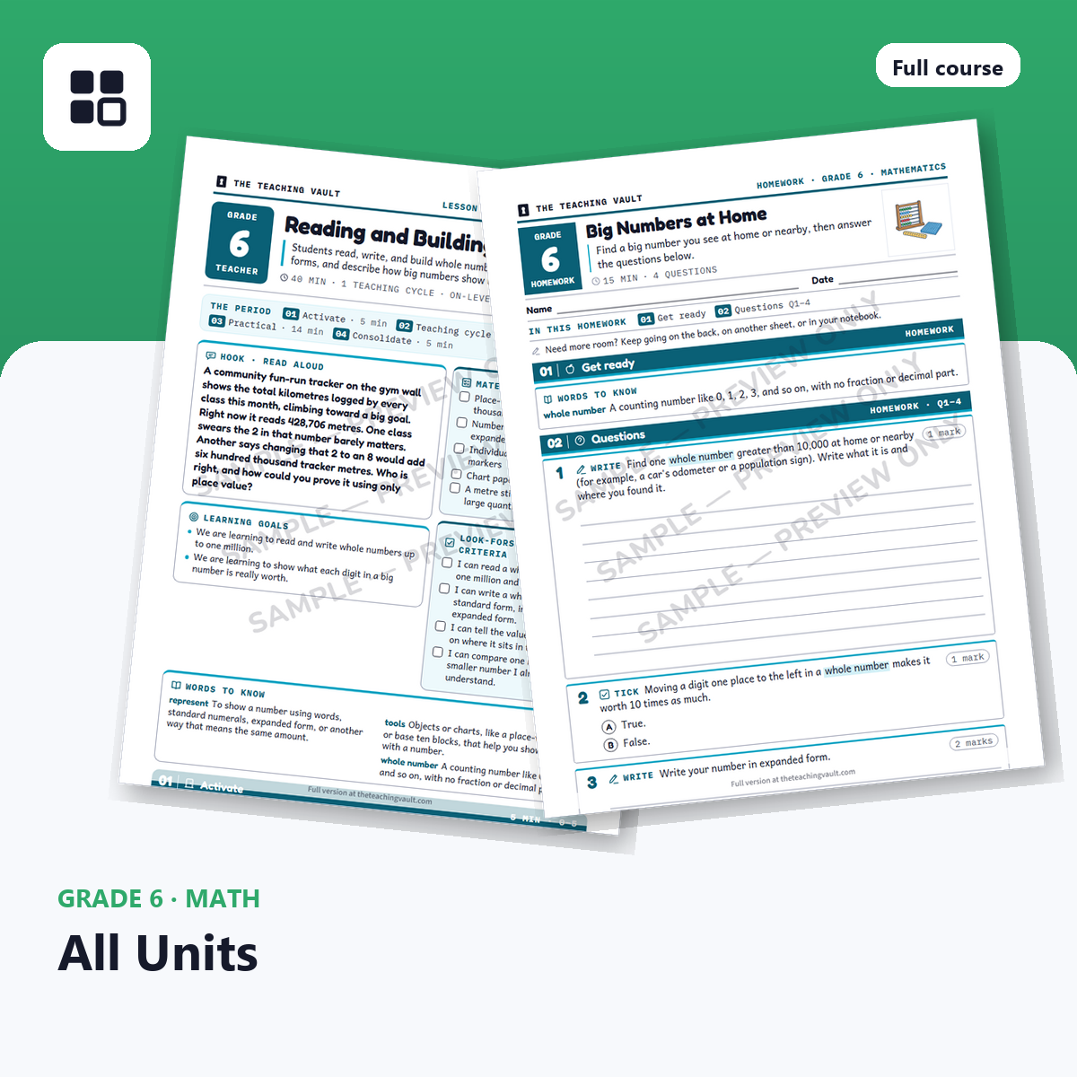 Grade 6 Mathematics All Units cover