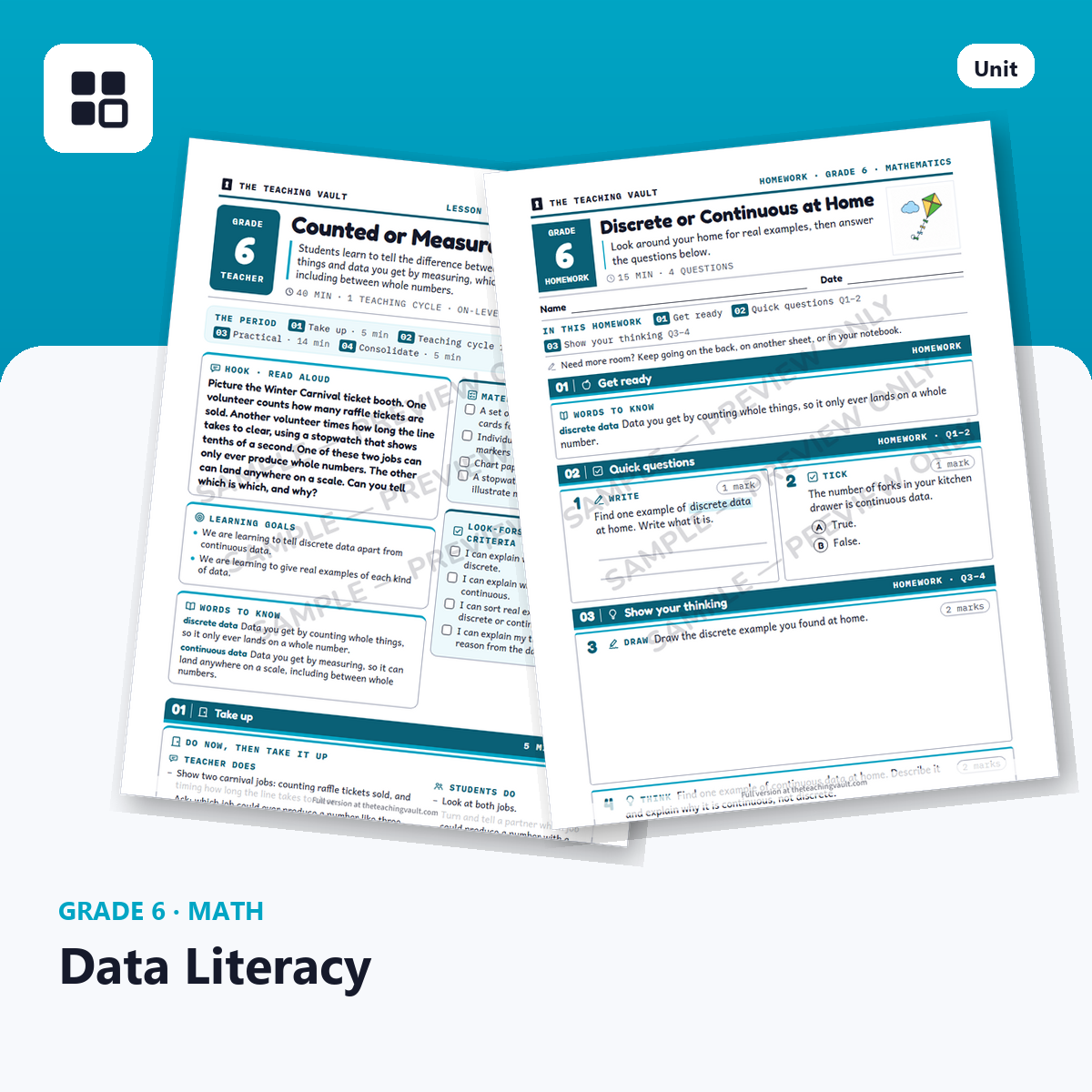 Grade 6 Data Literacy cover