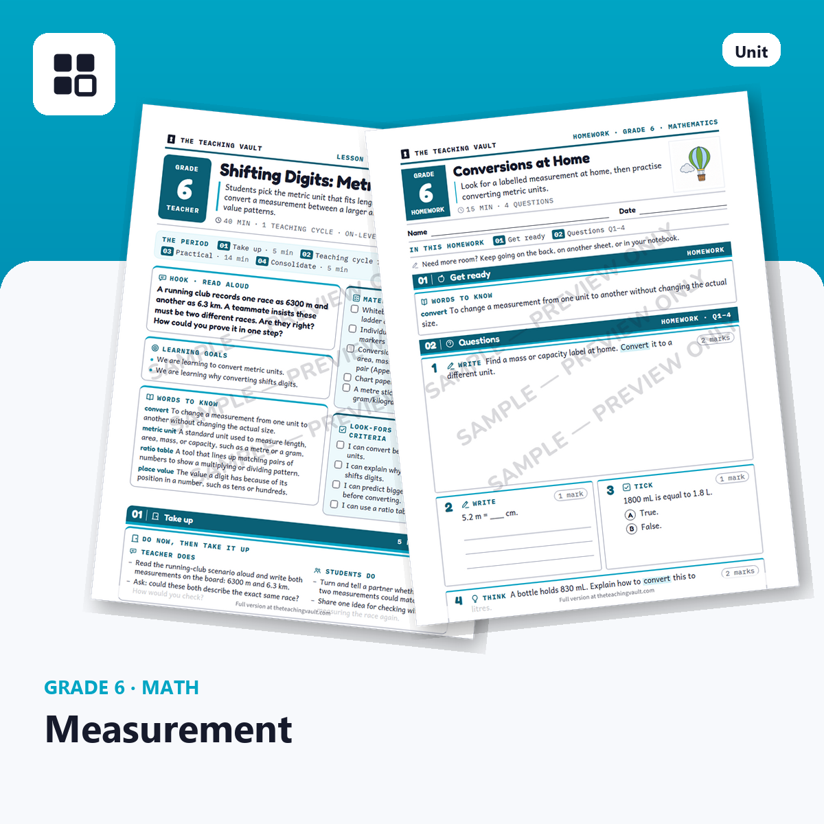 Grade 6 Measurement cover