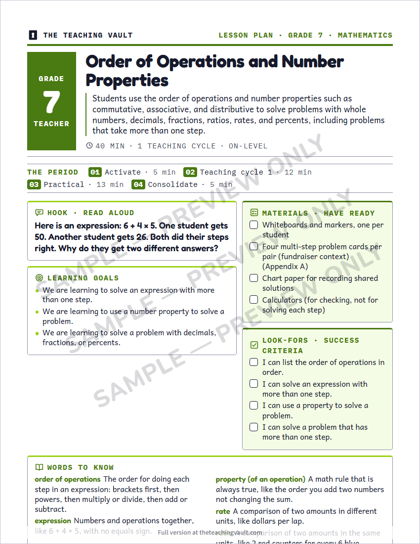 Sample preview: lesson plan page (watermarked, low-resolution)