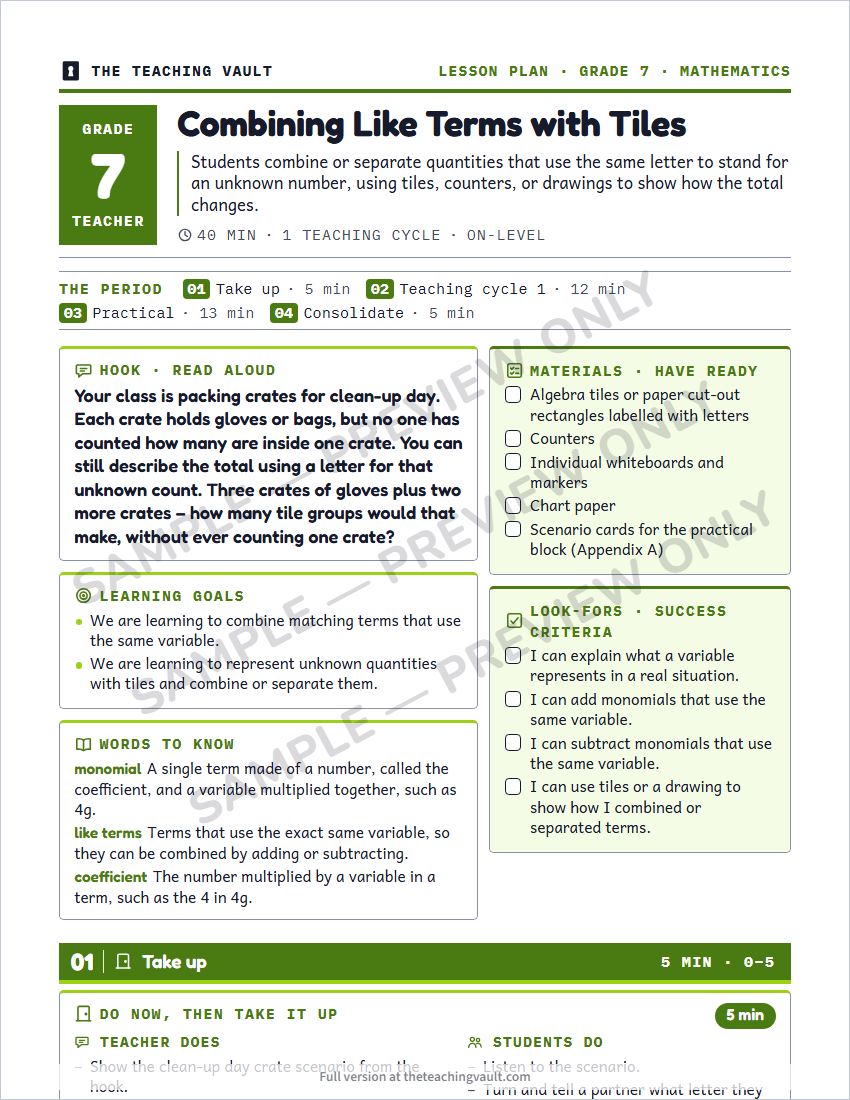 Sample preview: lesson plan page (watermarked, low-resolution)