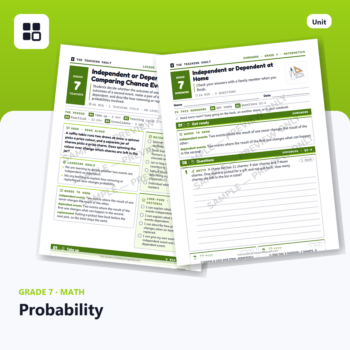 Grade 7 Probability cover