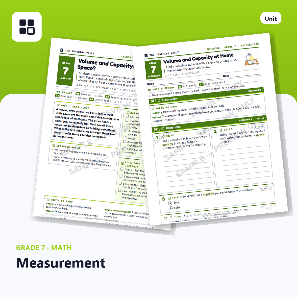 Grade 7 Measurement cover