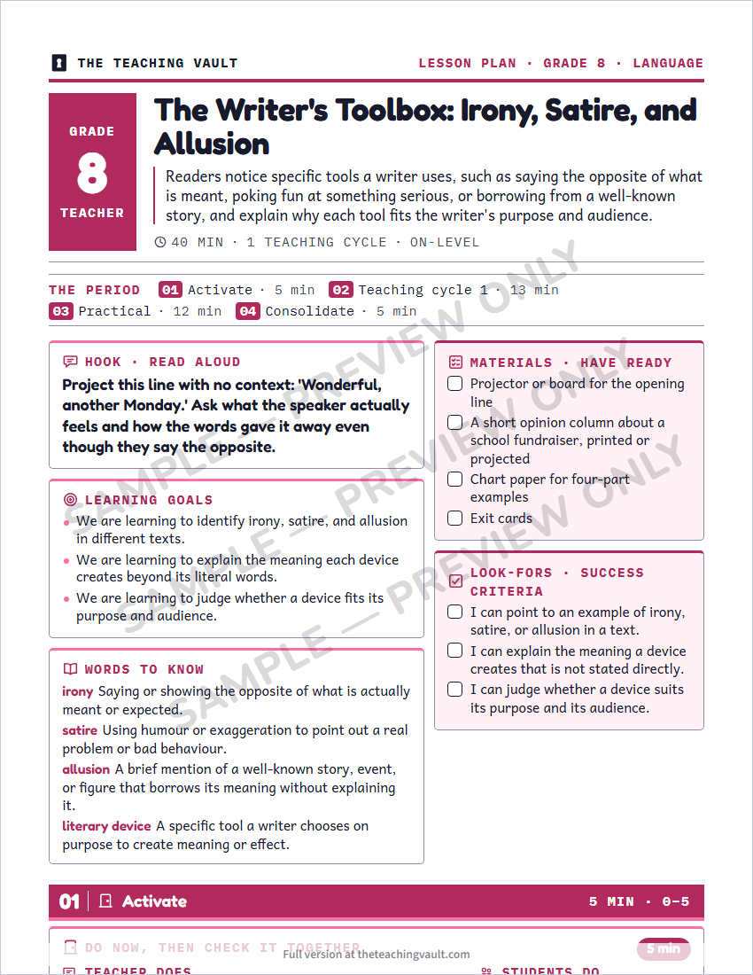 Sample preview: lesson plan page (watermarked, low-resolution)