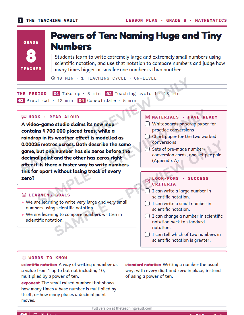Sample preview: lesson plan page (watermarked, low-resolution)