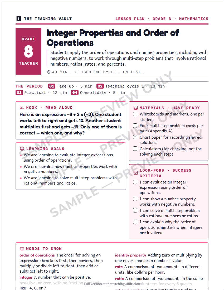 Sample preview: lesson plan page (watermarked, low-resolution)